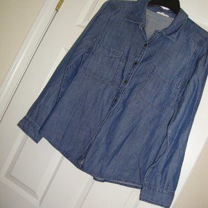 Eileen Fisher Blue Jean Women Long Sleeve Shirt